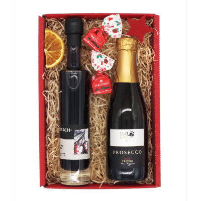 Prosecco, Pralinen & Likör - Kirsch od. Pfirsich