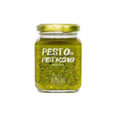 Pistazienpesto mit hohem Pistazienanteil hergestellt, mit Olivenoel, ohne Konservierungsstoffe, vegan und glutenfrei
