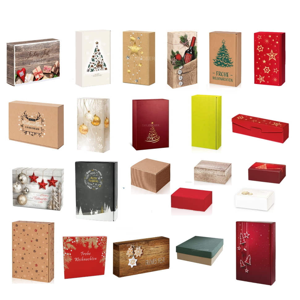 Geschenke zu Weihnachten für Mitarbeiter und Kunden, Geschenkkartons Verpackung